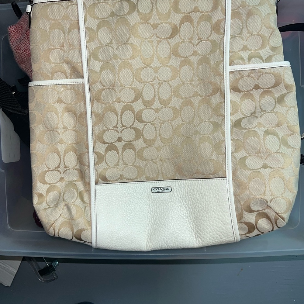 Coach Beige and Cream Women's crossbody bag